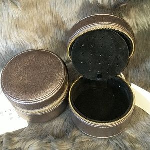 A New Day Round Jewelry Cases Gunmetal Metallic